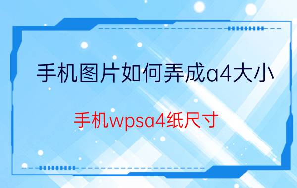 手机图片如何弄成a4大小 手机wpsa4纸尺寸？